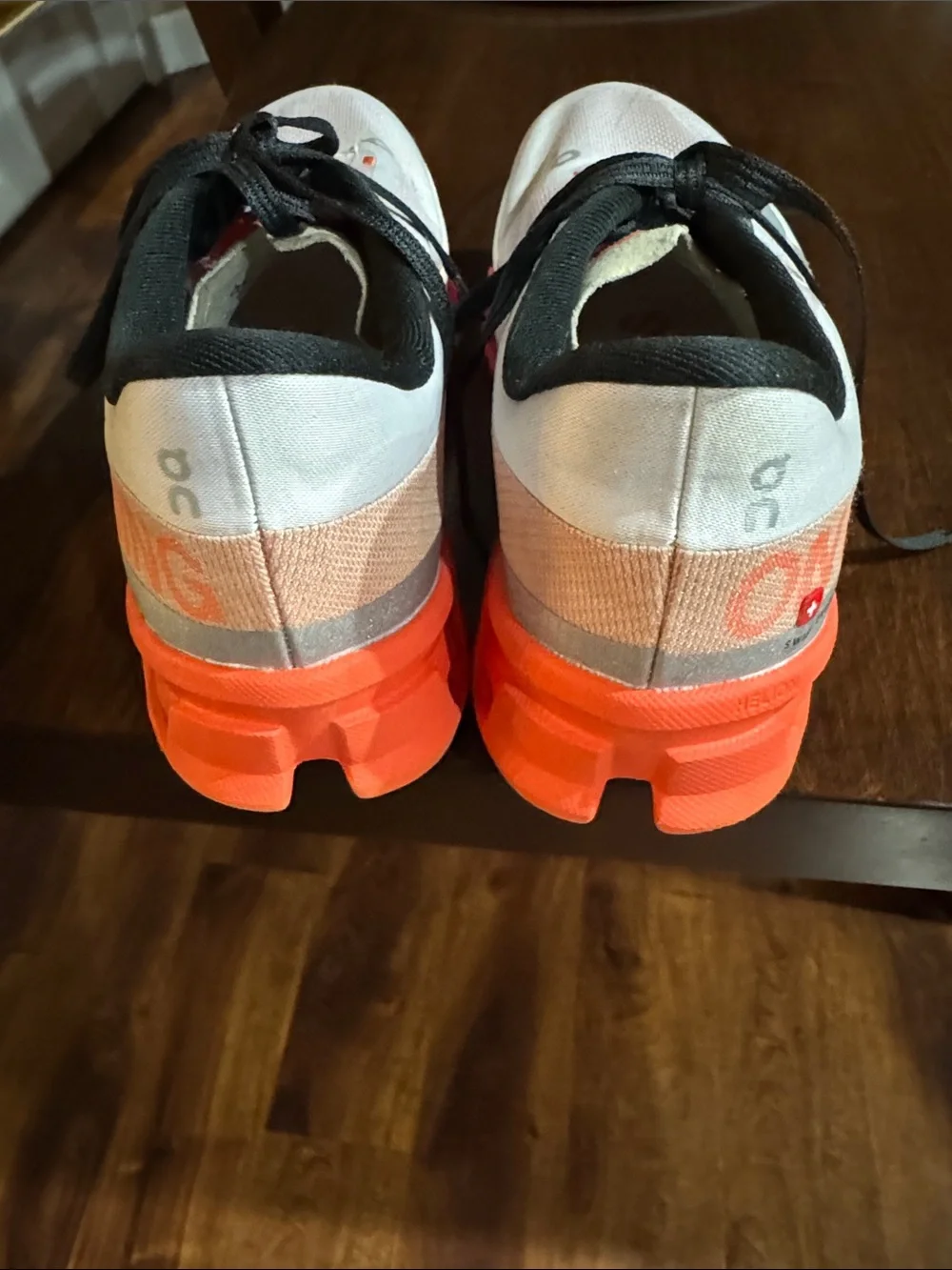 On Running Women's White and Orange Cloudtec Athletic Shoes - Picture 2 of 4